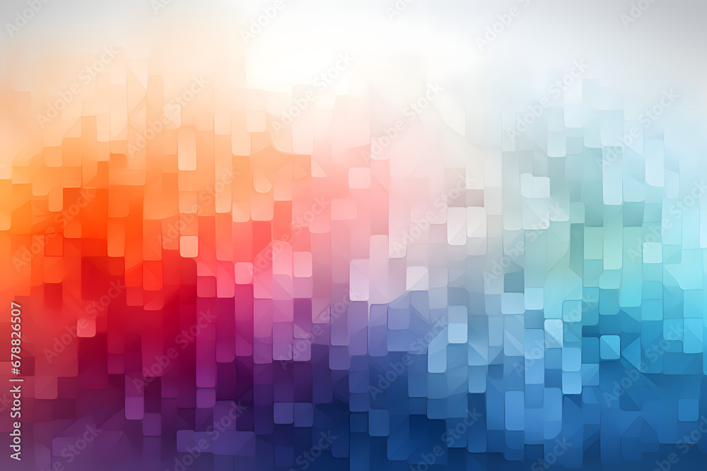 Pixelated abstract mosaic in rainbow colors