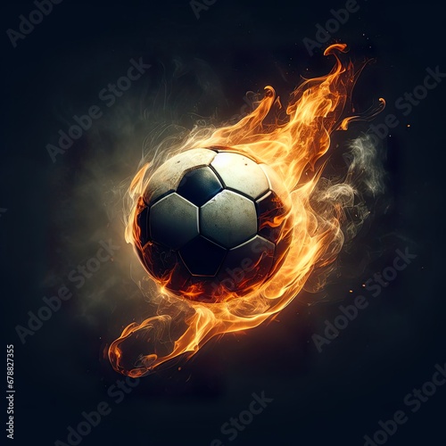 soccer ball with fire