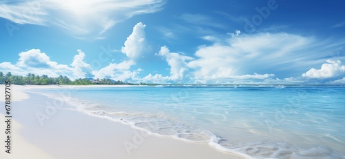 A Picturesque Beach with Soft White Sands and Refreshing Cool Waters