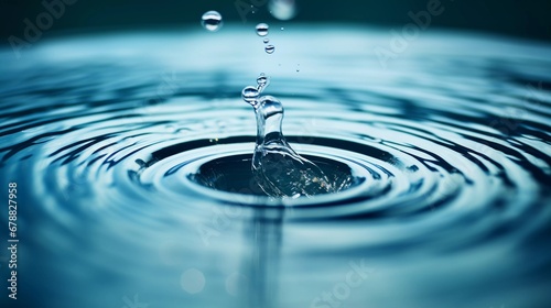 Purity in Motion: Water Drop and Rippling Surface