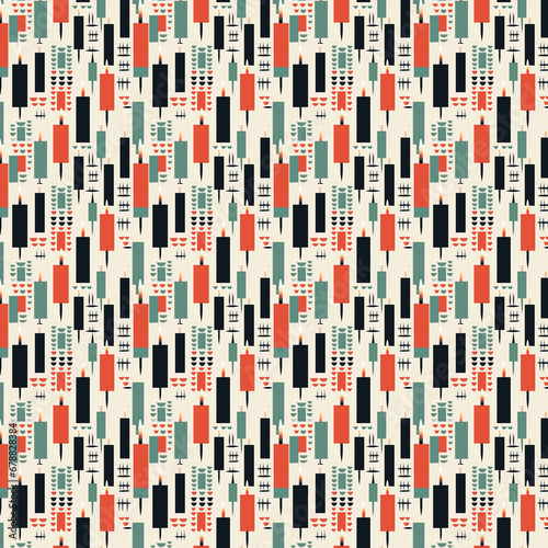 Bauhaus orange and black Candles 4K