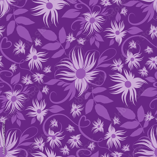 Abstract indigo floral pattern 