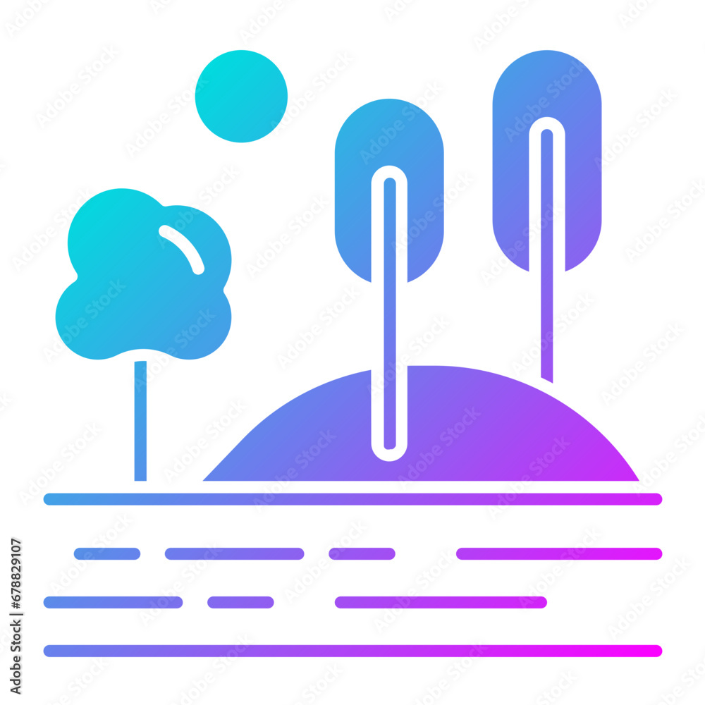 Fototapeta premium Forest Landscape Icon