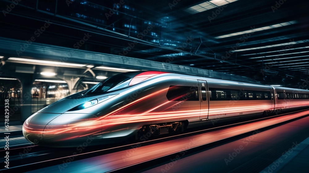 Modern Transport: High-Speed Train in Motion