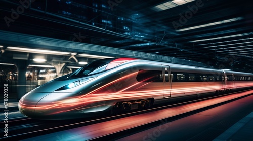 Modern Transport: High-Speed Train in Motion