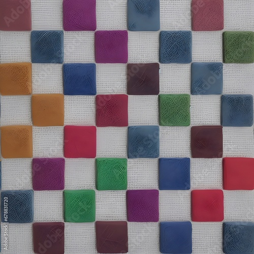 Color wool blocks aligned background. AI generated illustration © vector_master