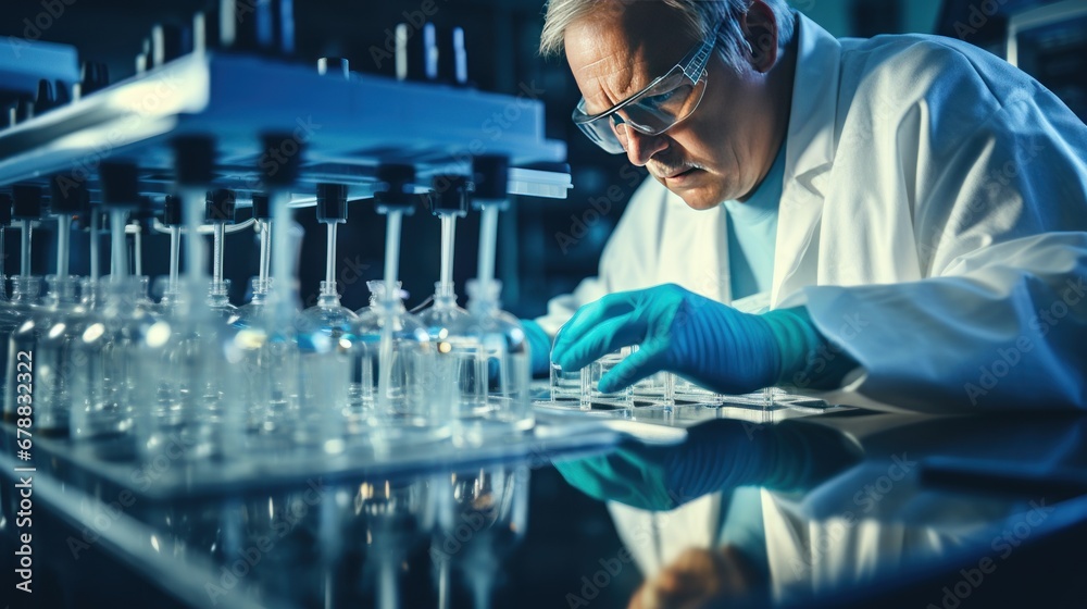 Scientist working in a laboratory. Science and technology concept