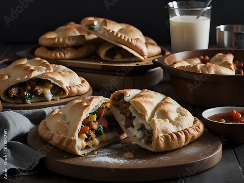 Capture the essence of Cornish Pasty in a mouthwatering food photography shot Generative AI