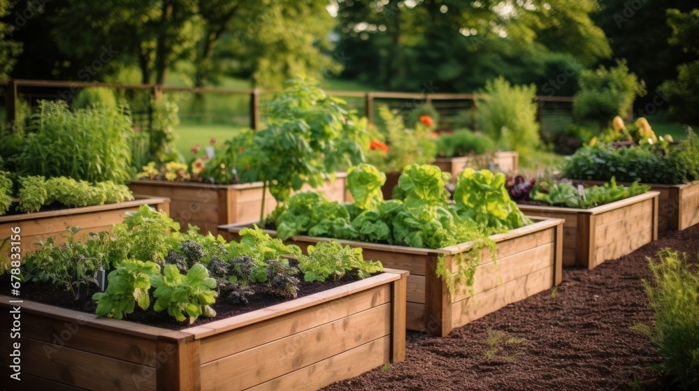 Vegetable garden in the summer. Growing vegetables in the garden Vegetable garden in the summer. Growing vegetables in the garden
