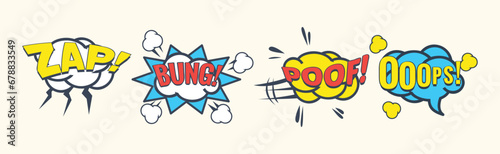 Comic Sound Effects in Pop Art Style Vector Set