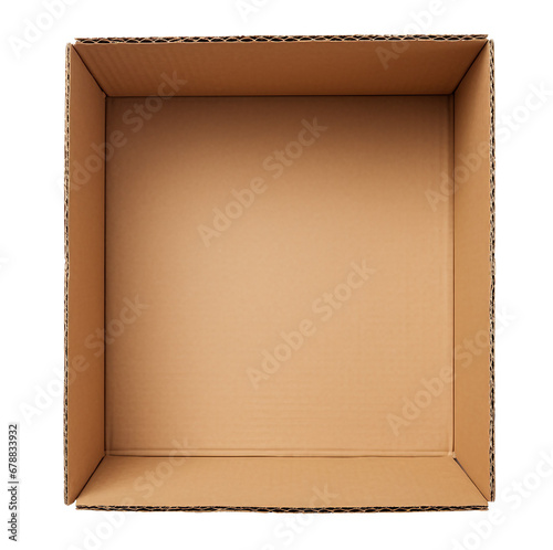 Empty Cardboard Box. Top View. Ai Generative