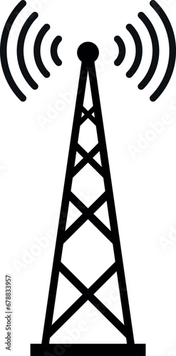 Cell phone tower icon. Communication signs and symbols.