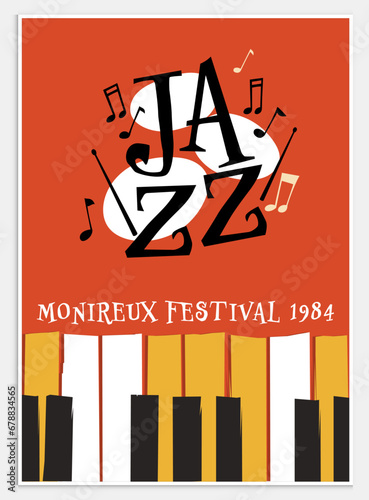 Wall Mural Jazz Music Festival Background Poster, Aesthetic Modern Art Collection For Decor