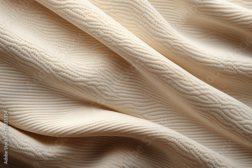 Soft cream fabric with gentle folds and ribbed texture