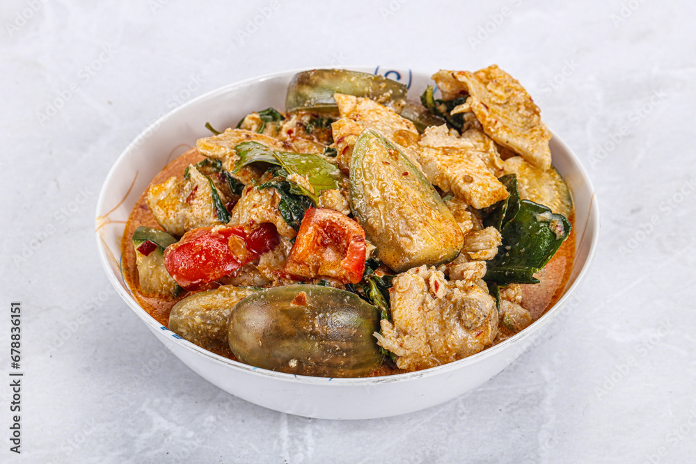 Thai red spicy curry with chicken Thai red spicy curry with chicken