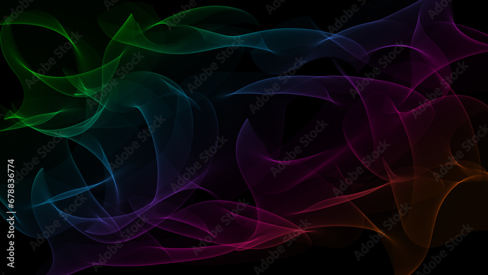 Abstract colorful smoke on black background and darkness concept, fire design.