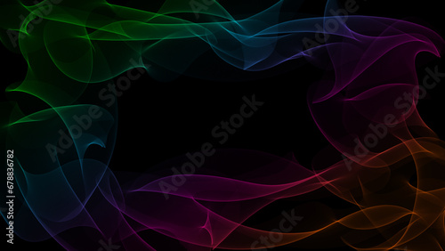 Abstract colorful smoke on black background and darkness concept, fire design.