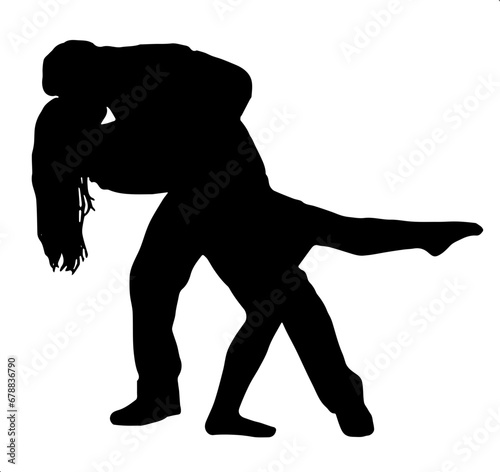 silhouette of a kissing couple love illustration vector