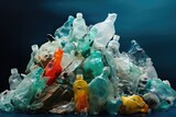 Pile of crumpled plastic bottles