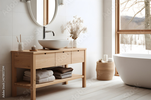 Nordic simple bathroom style with sink photo