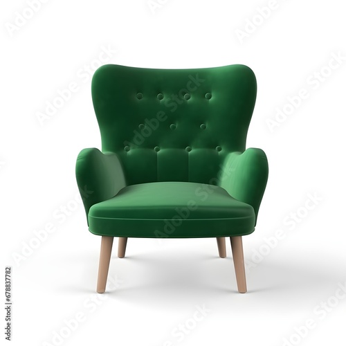 Green chair isolated on white background