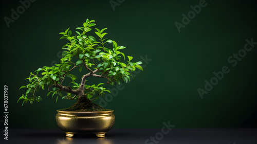 Bonsai tree on dark background