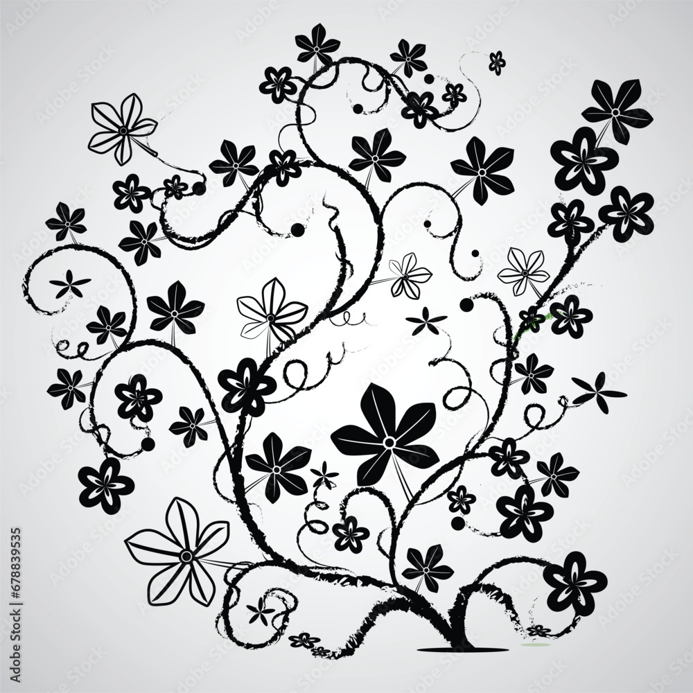 Botanical arts. Hand drawn continuous line drawing of abstract flowers, floral, rose, tropical leaves, spring and autumn leaves, and bouquet of olives. Vector illustration. Botanical arts. Hand drawn continuous line drawing of abstract flowers, floral, rose, tropical leaves, spring and autumn leaves, and bouquet of olives. Vector illustration.