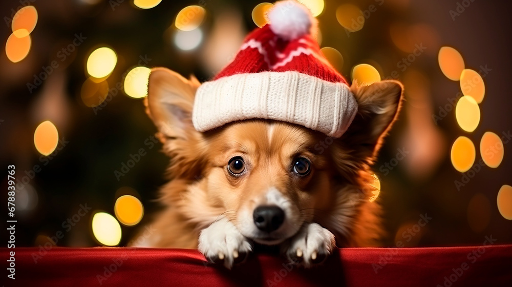 Perro navidad gorro - Mascota navideña, papa noel - Celebración perro animal compañía Gorki Perro navidad gorro - Mascota navideña, papa noel - Celebración perro animal compañía Gorki
