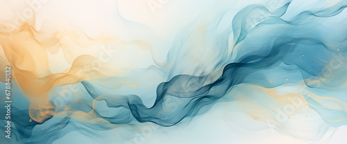 Líquido abstracto fondo - Alcohol ink tinta, fluido, - Oro elegante, blanco, azul © Carmen