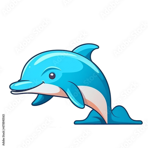 A dolphin photorealistic, transparent, background