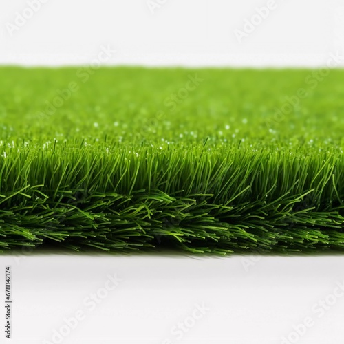 Section of artificial lawn Grass on a white background, AI generator