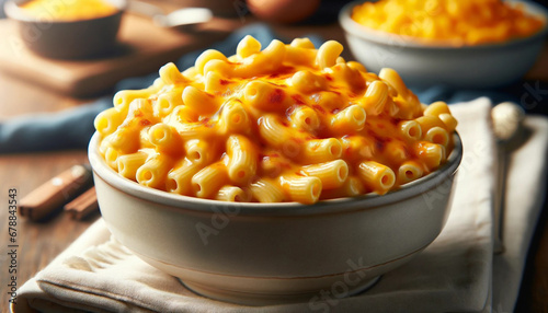 close up of a mac and cheese photo