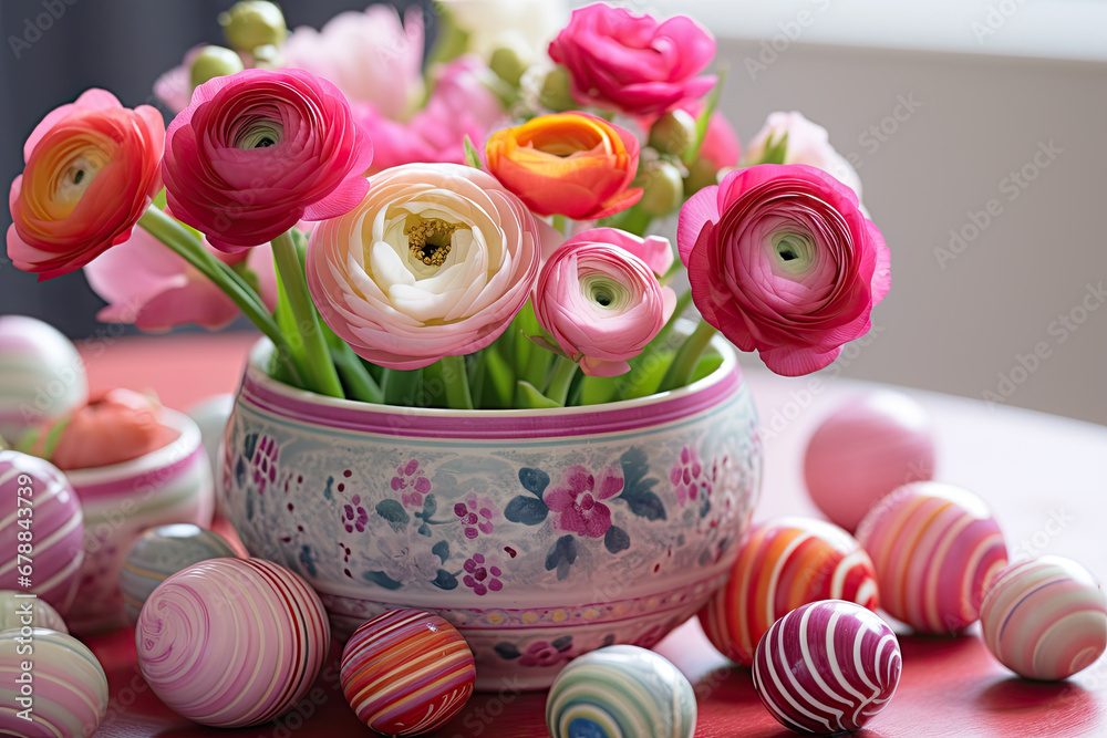 Easter eggs with flowers Easter eggs with flowers