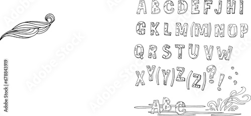 Doodle set: hand drawn alphabet
