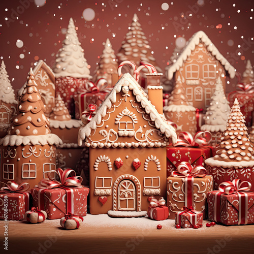 Obraz na płótnie Christmas Cookie and Gingerbread Background w salonie
