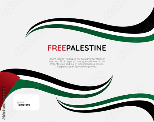 Free Palestine banner, with empty space for sentence. Template with Palestine flag for support of the ongoing war with Israel.