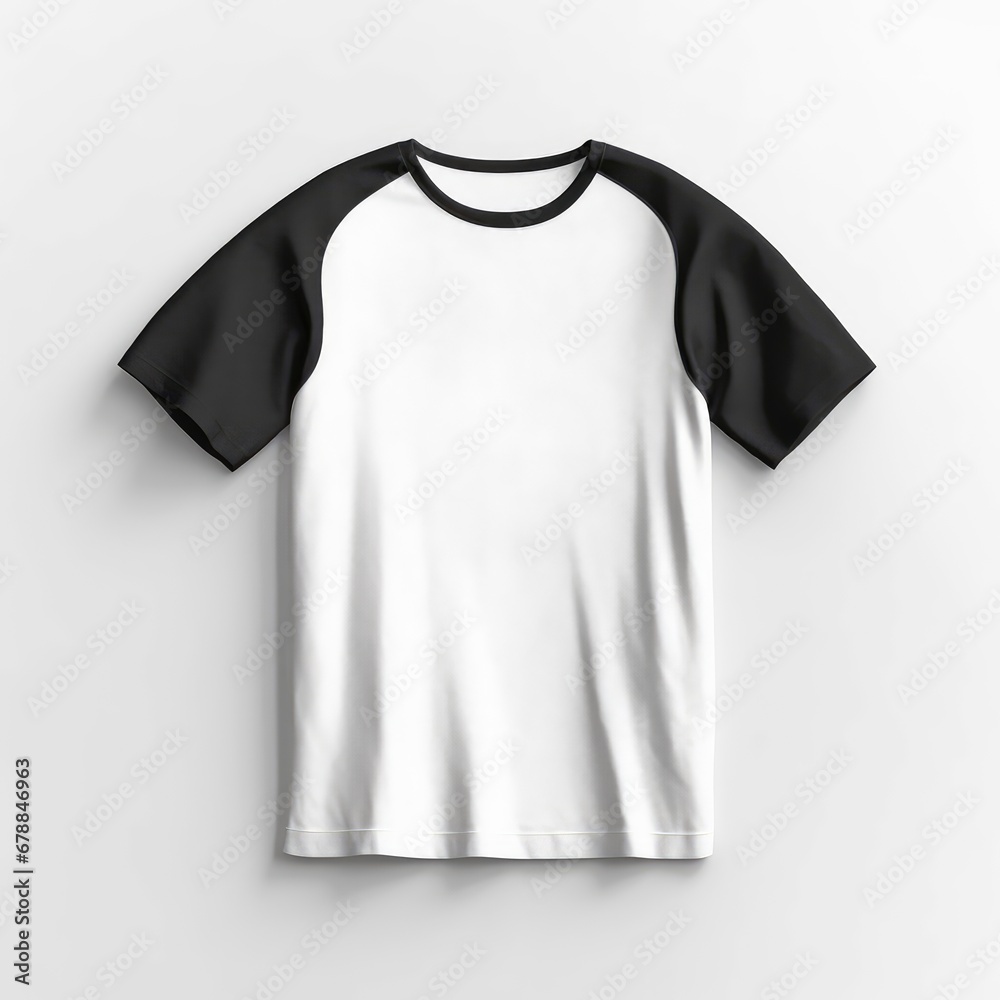Blank black and white t-shirt mockup isolated white background Blank black and white t-shirt mockup isolated white background