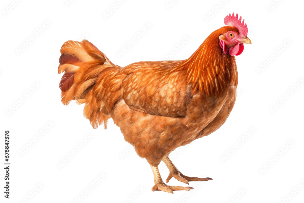 Fototapeta premium A chicken isolated on a transparent background.