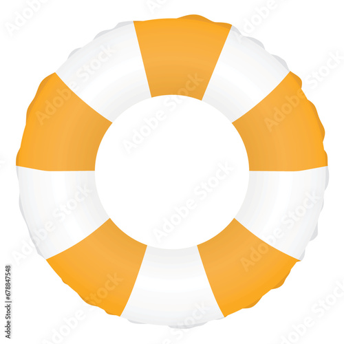 White and orange swim ring. vector illustration