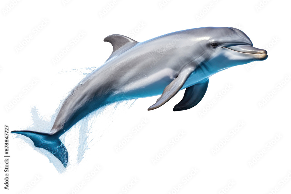 A dolphin jumping isolated on transparent background.