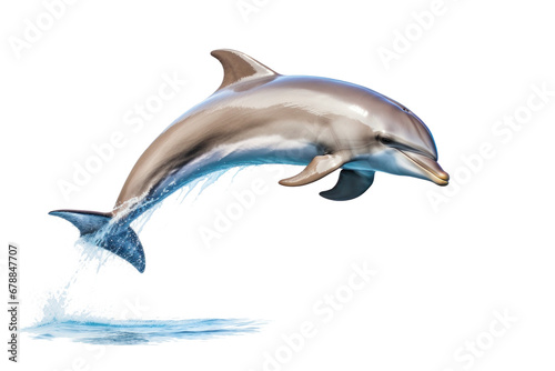 A dolphin jumping isolated on transparent background. © tong2530