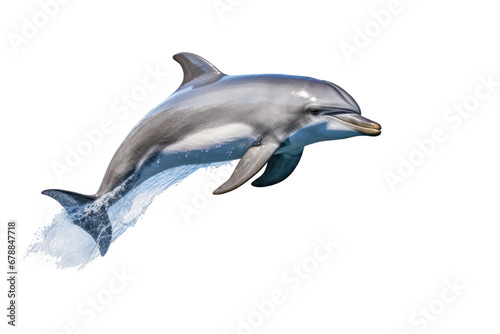 A dolphin jumping isolated on transparent background.