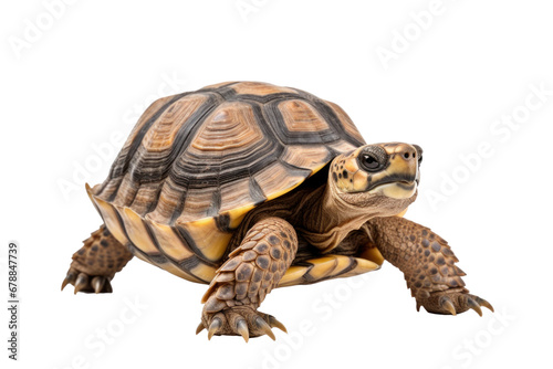 A greek tortoise isolated on a transparent background.