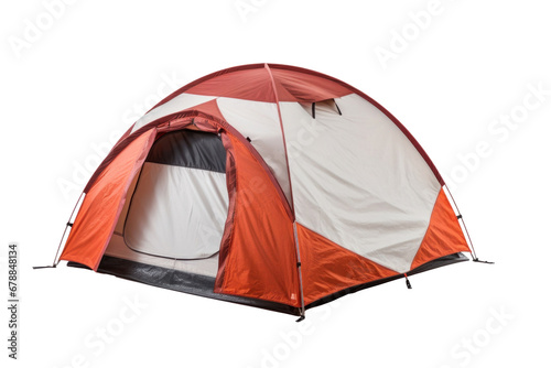 A modern tourist tent isolated on a transparent background.