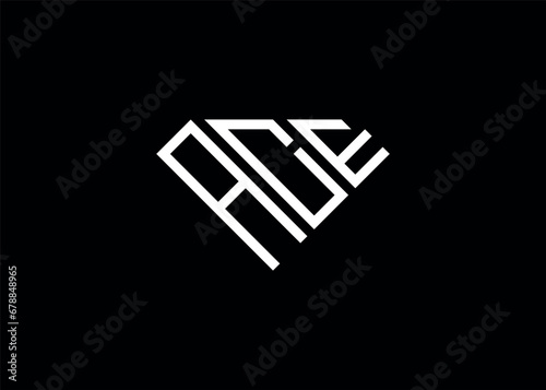 Modern letter A C E diamond shape logo And initial monogram A C E letter logo vector template