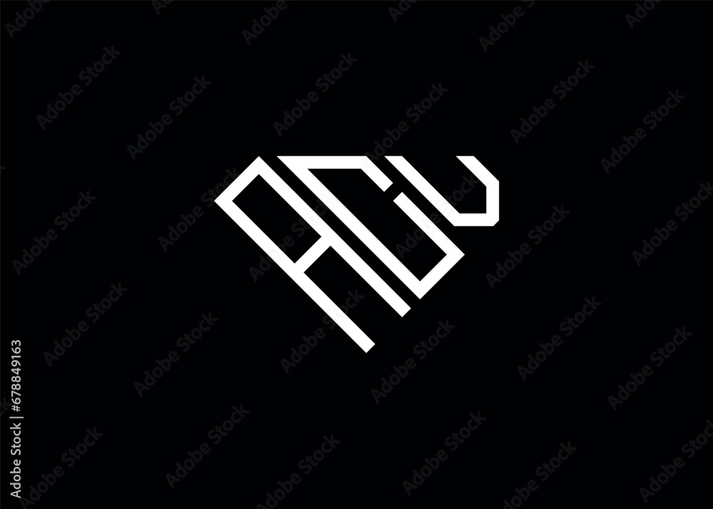 Modern letter A C V diamond shape logo And initial monogram A C V letter logo vector template