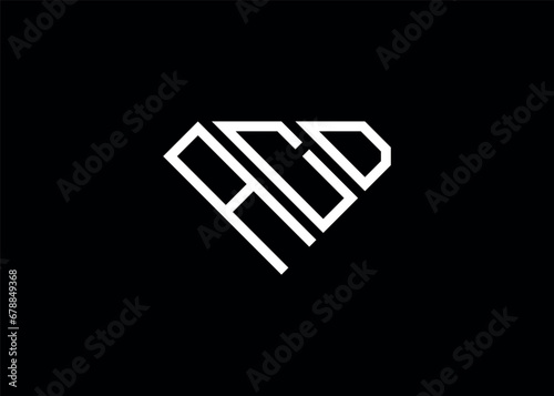 Modern letter A C D diamond shape logo And initial monogram A C D letter logo vector template