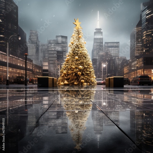 christmas tree in new york city holiday image