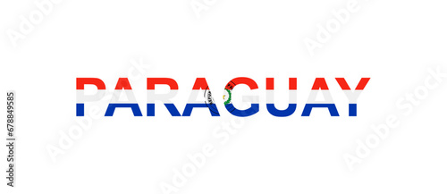 Letters Paraguay in the style of the country flag. Paraguay word in national flag style.