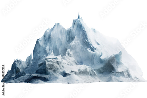 Ice mountain landscape isolated on a transparent background. photo